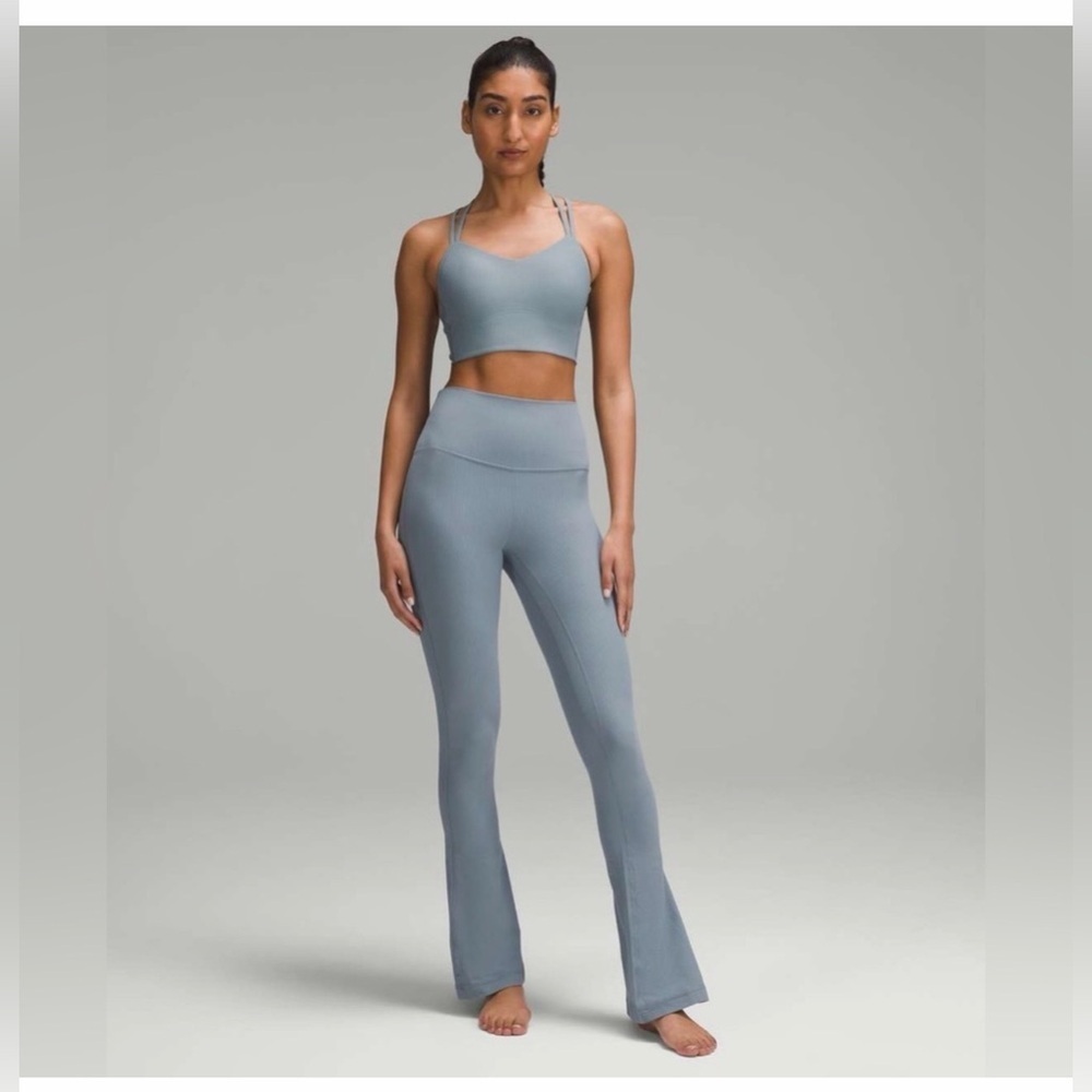 NWT lululemon Align Ribbed Mini-Flare Regular Belgian Blue Pants Size 6